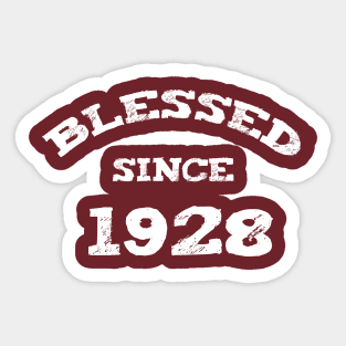 Blessed Since 1928 Cool Birthday Christian Sticker